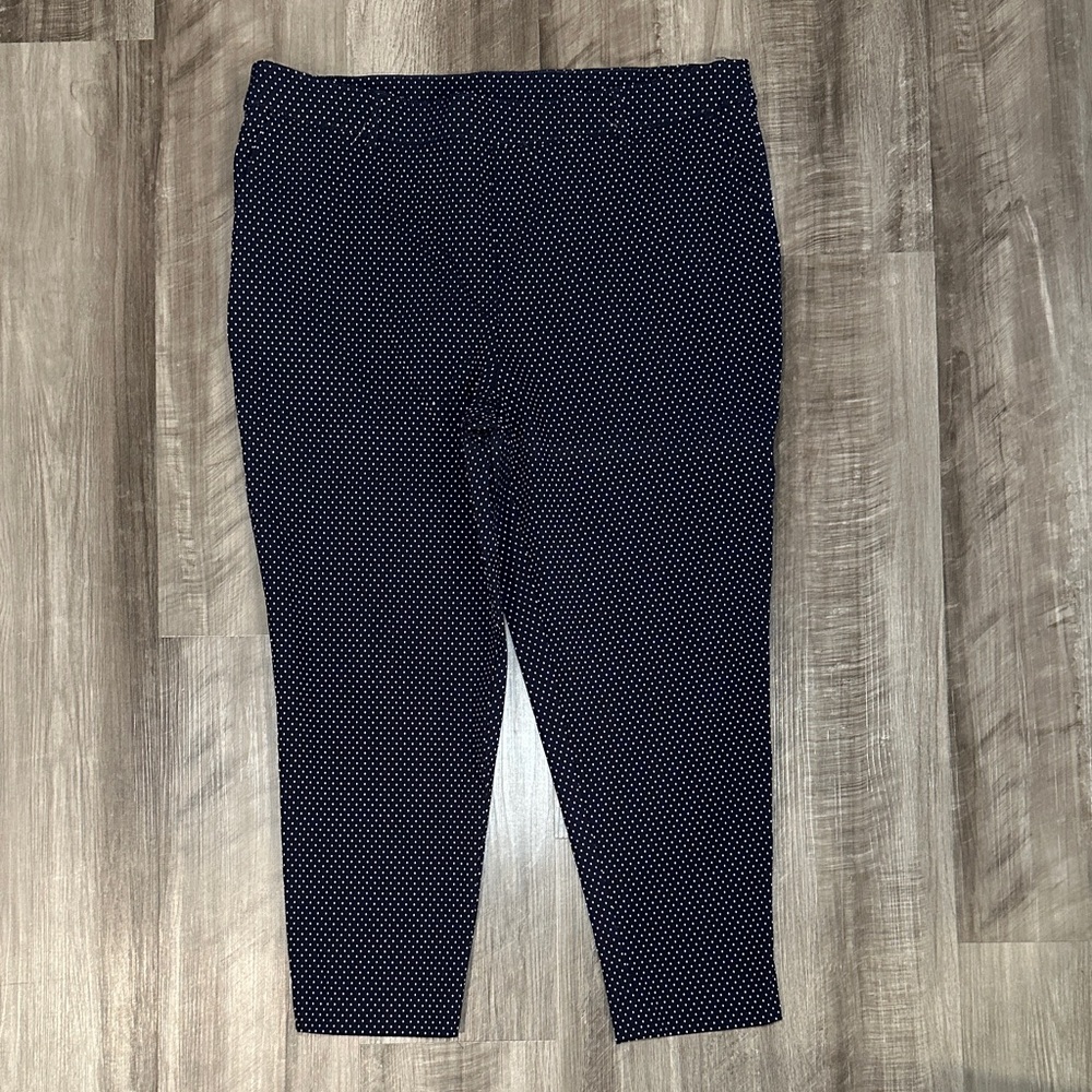Jules & Leopold Navy Dotted Stretch Pull On Pants - XL